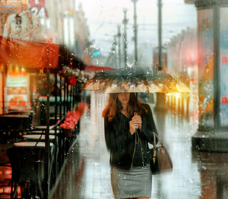 宛若油画般的雨天街头摄影