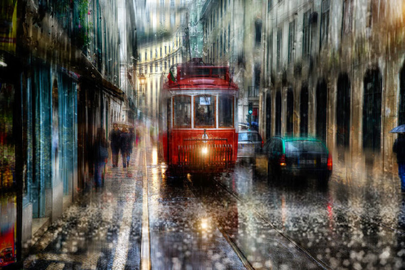 宛若油画般的雨天街头摄影