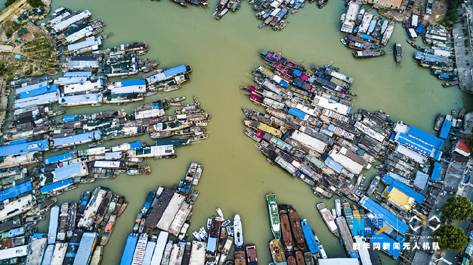 航拍洪泽湖大堤 千年古堰“水上长城”