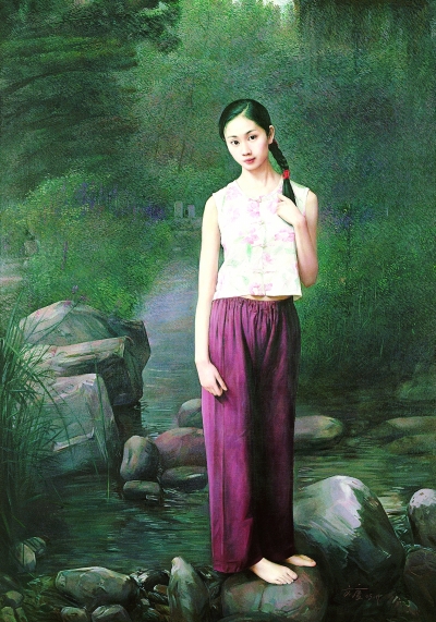 山妹子（油画·局部）