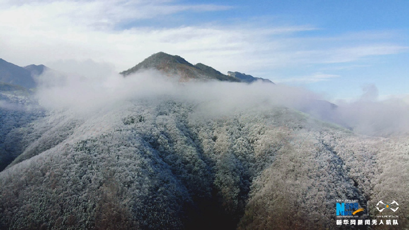 【“飞阅”中国】雪后十八里长峡 半山皑皑半山红